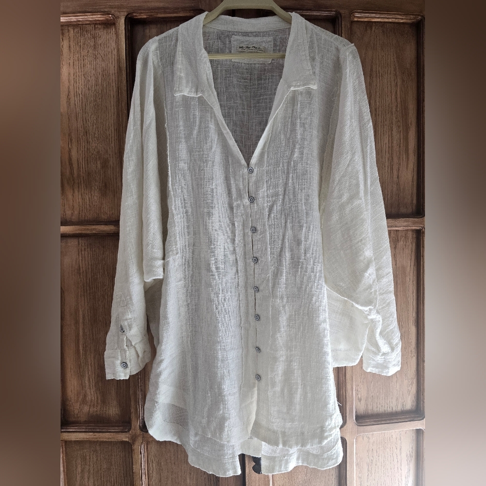We The Free White Relaxed Button-Down Top
